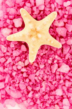 banyo tuzu ve sea star üzerinde beyaz izole