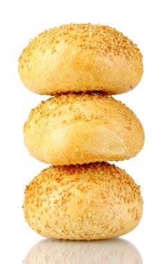 Delicious bun with sesame seeds clipart