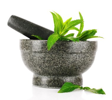 Mint in agray mortar clipart