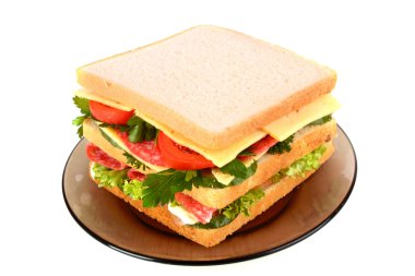 beyaz izole sandviç