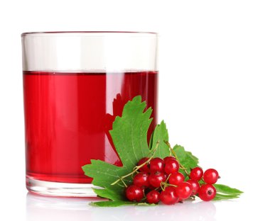 Glass of juice and red currant clipart