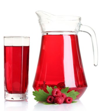 Raspberries and juice clipart