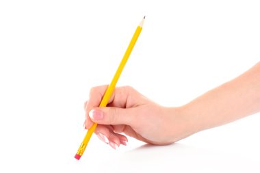 el üstünde izole beyaz kalem. silme
