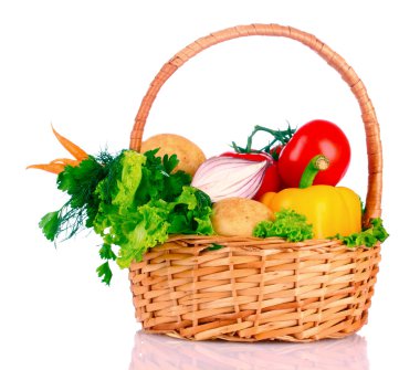 Vegetables in a basket clipart