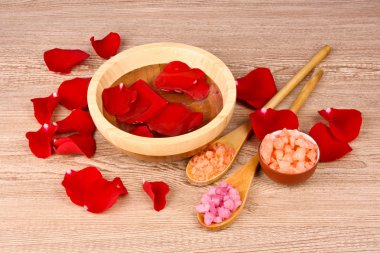 Rose petals, soap, bath salt clipart