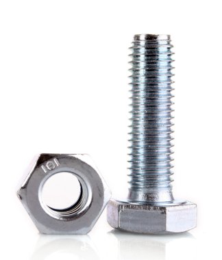 Bolt and screw with reflection clipart