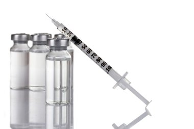 Medical ampoules and syringe clipart