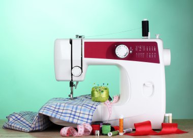 Sewing machine and fabric clipart