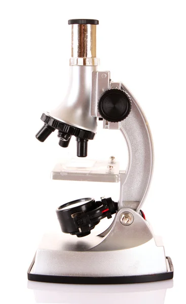 Ιατρική μικροσκόπιο απομονωμένη στο λευκό — Φωτογραφία Αρχείου
