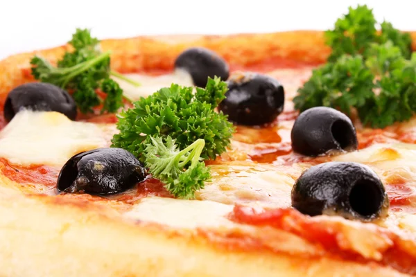 Pizza med oliven - Stock-foto
