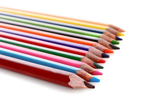 Μερικά μολύβια χρώματος που απομονώνονται σε λευκό — Φωτογραφία Αρχείου
