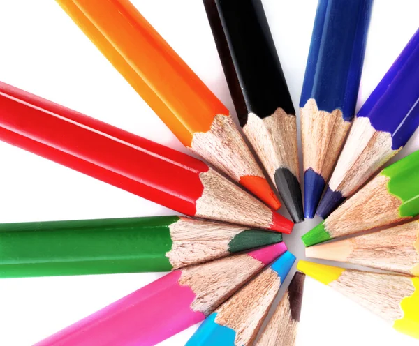 Pocos lápices de color aislados en blanco — Foto de Stock