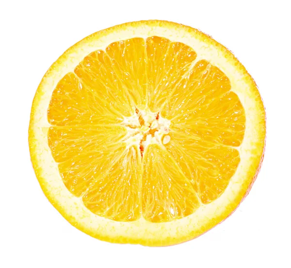 Pomarańczowy zbliżenie na białym tle na białym tle — Zdjęcie stockowe