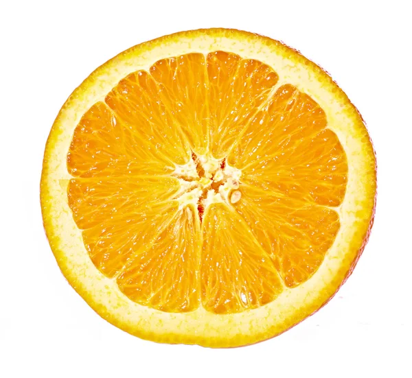 Primer plano naranja aislado sobre un fondo blanco — Foto de Stock