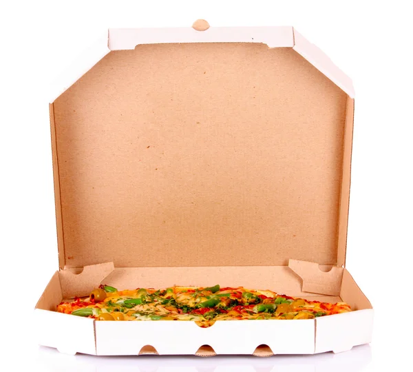 Gustosa pizza italiana su bianco — Foto Stock