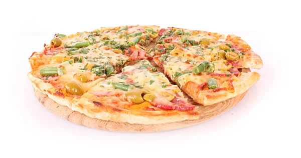 Pizza isolada em branco — Fotografia de Stock