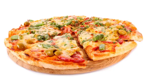 Pizza isolata su bianco — Foto Stock