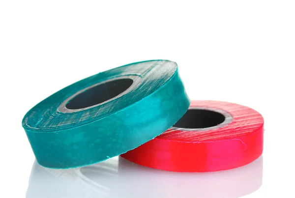Red and green insulating tapes isolated on white background. — Stockfoto