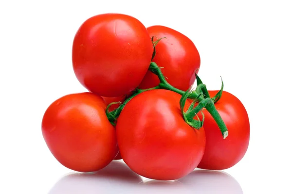 用白色隔离的成熟红西红柿 — 图库照片
