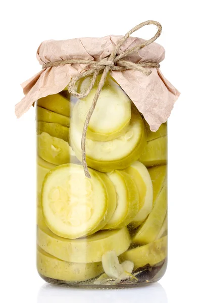 Glass with canned squash — Stock Photo, Image
