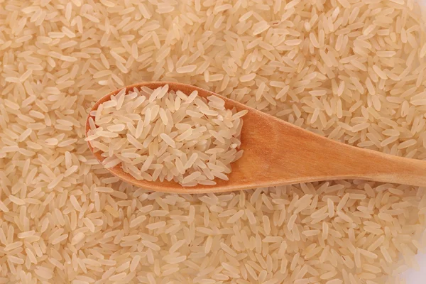 水稻和勺子 — 图库照片