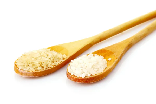 两种水稻的勺子 — 图库照片