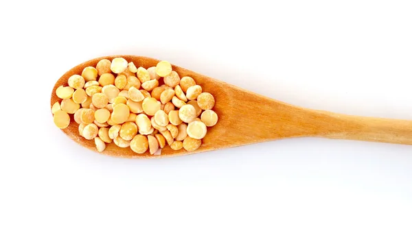 豌豆沙粒和勺子 — 图库照片