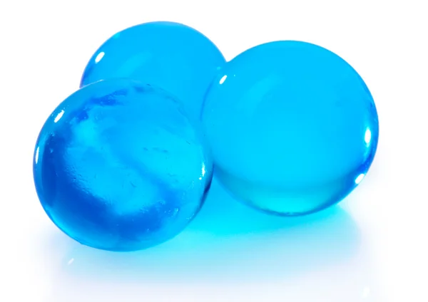 Mavi hidrojel üzerinde beyaz izole — Stok fotoğraf