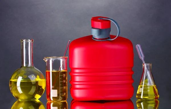 stock image Canister and fuel in test tubes