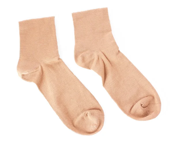 Bruine sokken geïsoleerd op wit — Stockfoto
