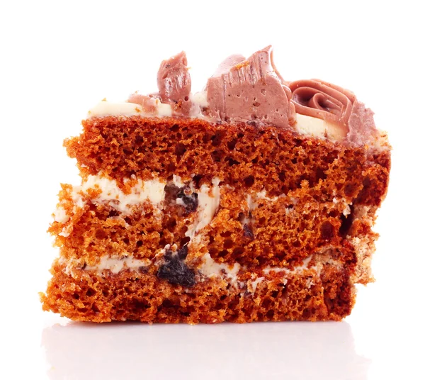 白で隔離されるケーキ — ストック写真