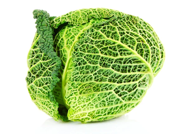 Savoy cabbage isolated on white — Stock Photo, Image
