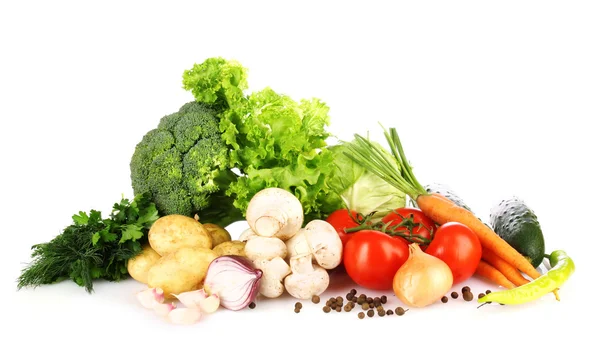 新鮮な野菜を白で隔離されるのセット — ストック写真
