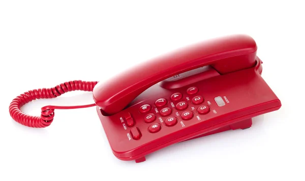 Teléfono rojo aislado en blanco — Foto de Stock