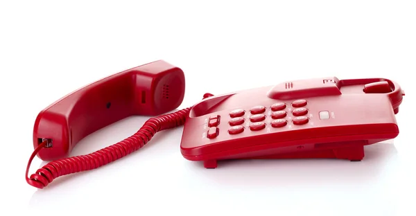 Red phone isolated on white — Stock Photo, Image