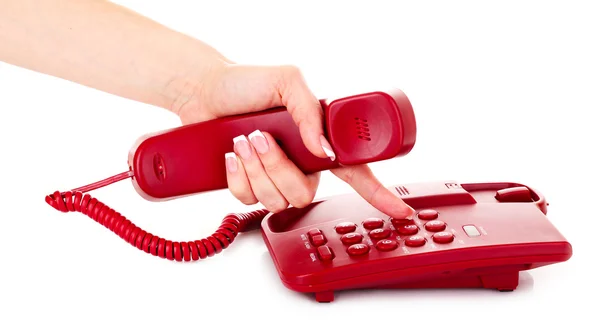 Selezione sul telefono rosso — Foto Stock