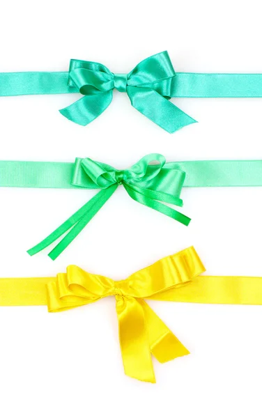 Color ribbons and bow isolated on white background — Stock Photo, Image