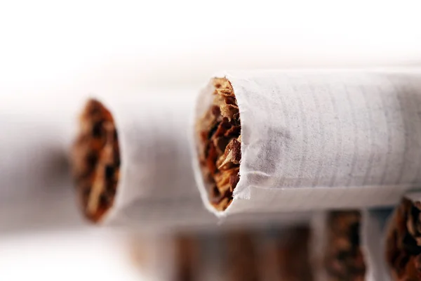 Cigarety closeup izolované na bílém — Stock fotografie