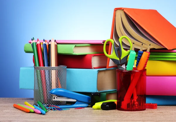 Bright stationery and books — Stock Photo, Image