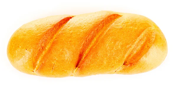 Pişmiş ekmek üzerine beyaz izole — Stok fotoğraf