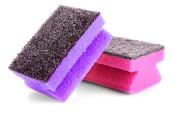 Two cleaning sponge isolated on white — Stock Photo, Image