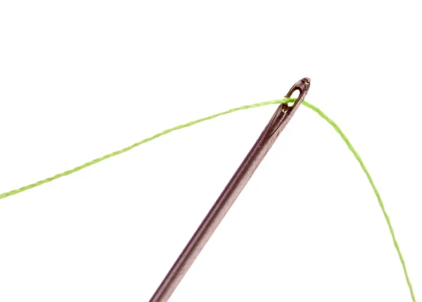 Needle with thread isolated on white — Stock Photo, Image