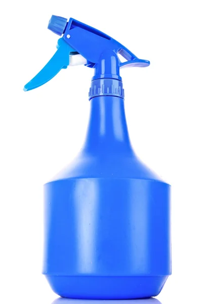 Blauwe spray fles op wit — Stockfoto