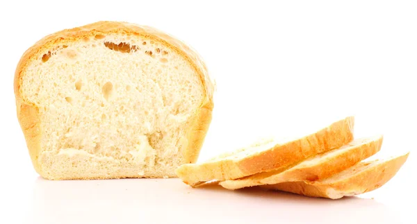 Нарізаний хліб ізольований на білому — стокове фото