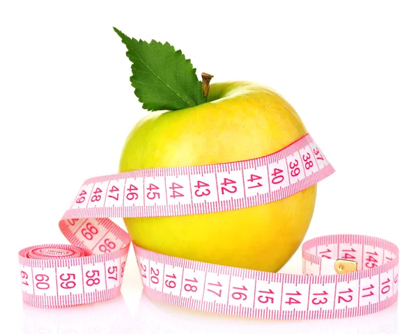 Manzana y cinta métrica —  Fotos de Stock