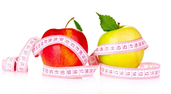 แอปเปิ้ลและเทปวัด — ภาพถ่ายสต็อก