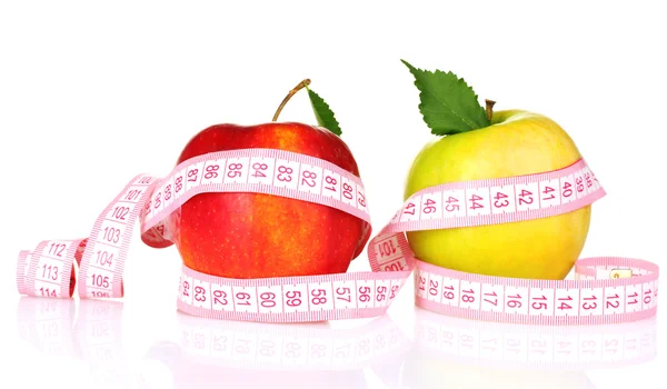 Apple and measuring tape — Stock Photo, Image