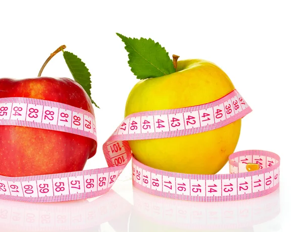 Manzana y cinta métrica —  Fotos de Stock