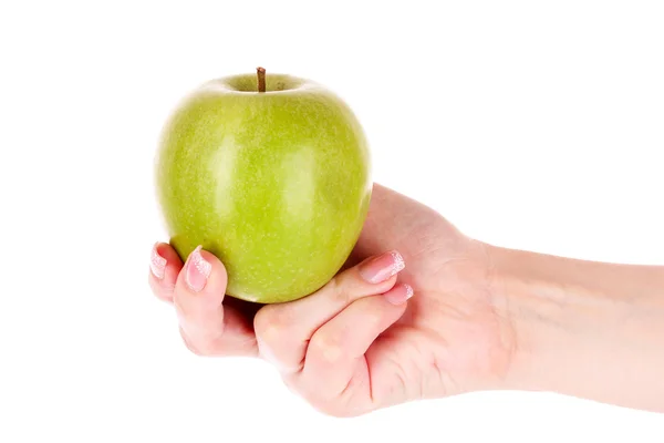 Ett äpple å den isolerade på vit — Stockfoto