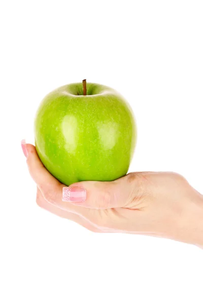 Een appel aan de kant geïsoleerd op wit — Stockfoto